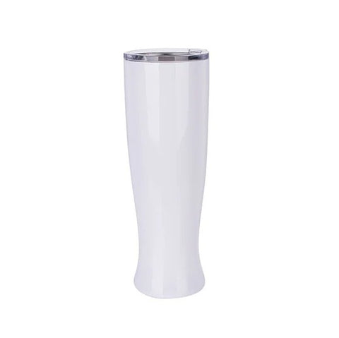 VASO DE ACERO TIPO CERVECERO COLOR BLANCO - 600ML