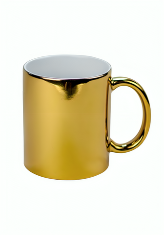 TAZA 11 OZ TIPO ESPEJO COLOR DORADO