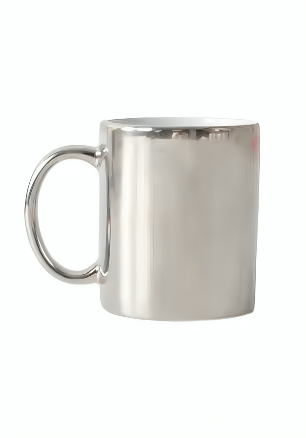 TAZA 11 OZ TIPO ESPEJO COLOR PLATA