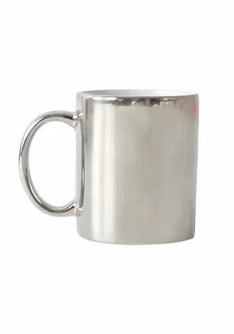 TAZA 11 OZ TIPO ESPEJO COLOR PLATA