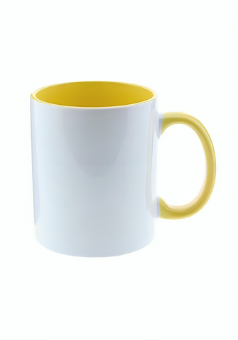 TAZA DE CERAMICA 11oz CON INTERIOR AMARILLO