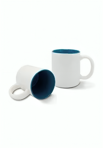 TAZA DE CERAMICA 11oz CON INTERIOR AZUL