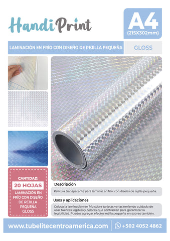HOJAS DE LAMINACION EN FRIO CON DISEÑO DE REJILLA, 215X302 MM (PAQUETE DE 20 UNIDADES)