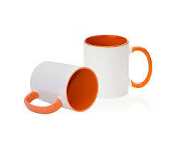 TAZA DE CERAMICA 11oz CON INTERIOR NARANJA