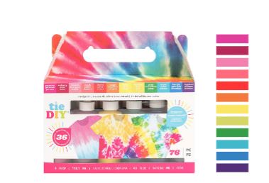 PINTURA PARA TELAS DE ALGODON 12 COLORES VIBRANTES -TIE DIY 4OZ 12 COLOR VIVID KIT