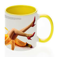 TAZA DE CERAMICA 11oz CON INTERIOR AMARILLO