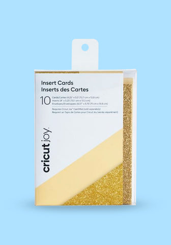 KIT PARA ELABORACIÓN DE TARJETAS COLOR CREMA/ GLITTER DORADO 4.25" x 5.5"